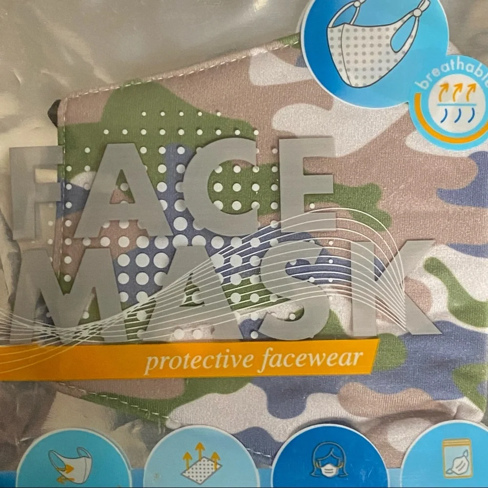 🟢 {3/$15} Light Camo Reusable Face Mask